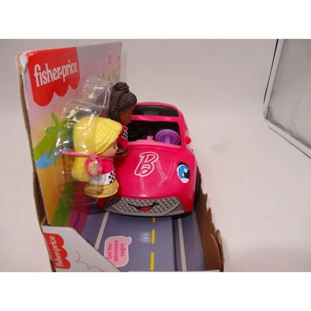 Fisher-Price Little People Barbie Convertible Toy Car with Music Sounds & 2 Figs